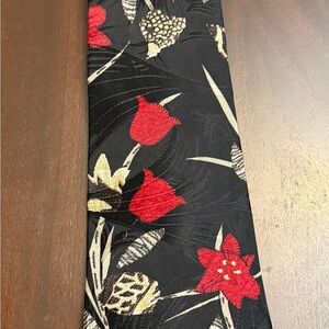 Bugatti Black and Red Floral tie